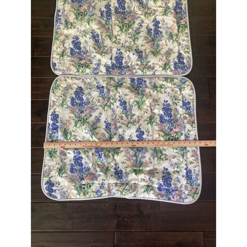 2 Vintage Laura Ashley Abbeville Stocks Standard Pillow Shams Padded Top